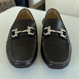 Salvatore Ferragamo Dark Brown Leather Loafers